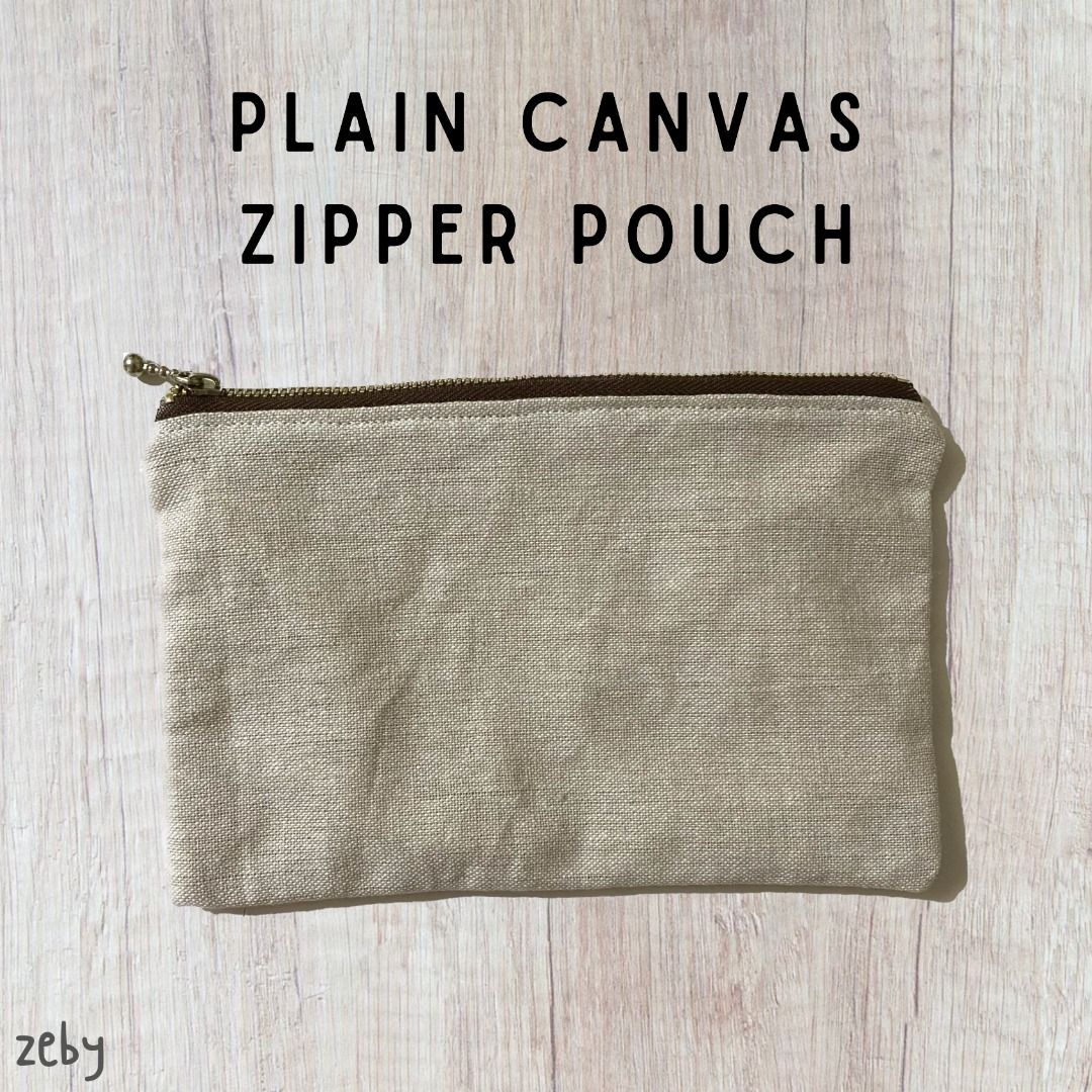 Plain Canvas Handmade Zipper Pouch