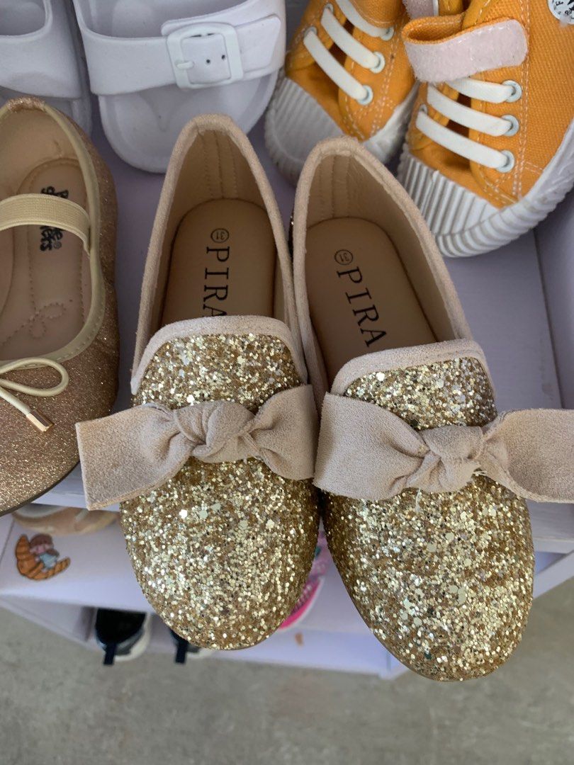 Gold flower hot sale girl shoes