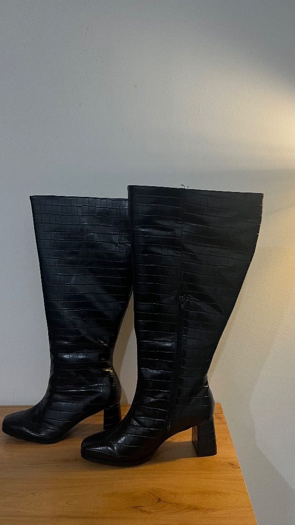 Wide calf boots leather plus clearance size