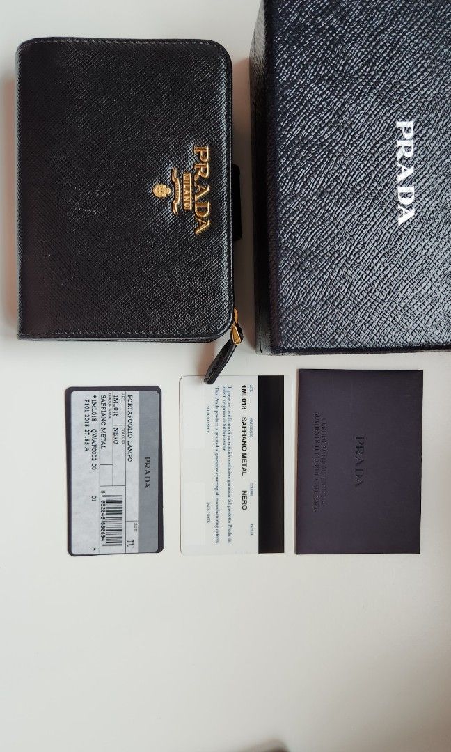 Prada Portafoglio Lampo Wallet Nero Luxury Bags Wallets on