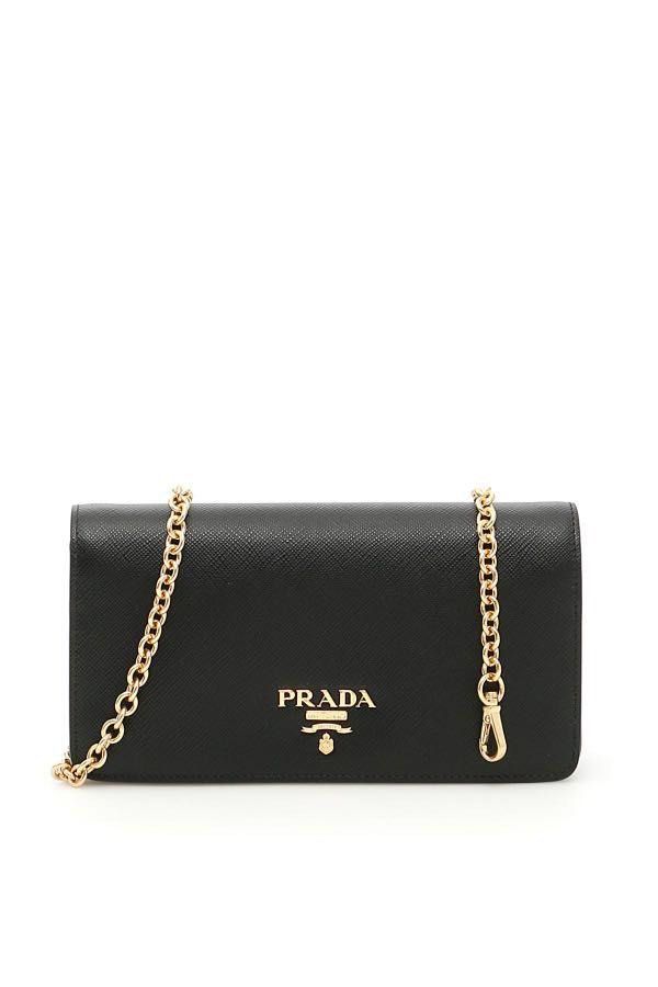 prada black bag with chain