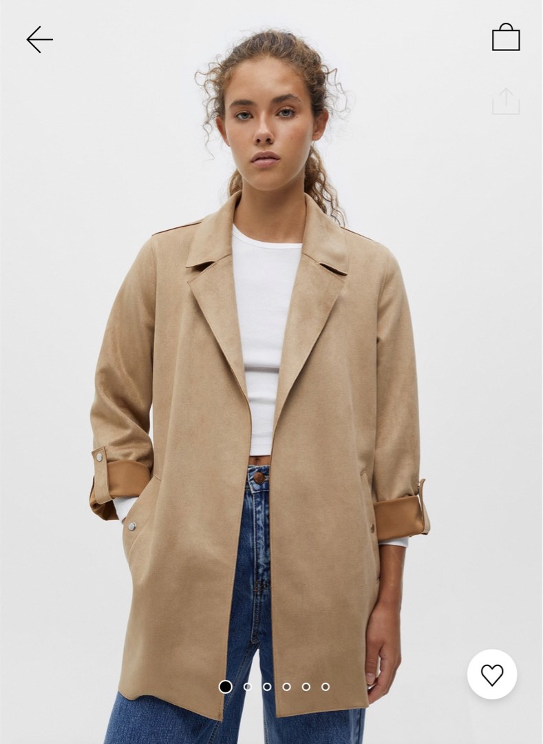 Pull and top bear beige jacket