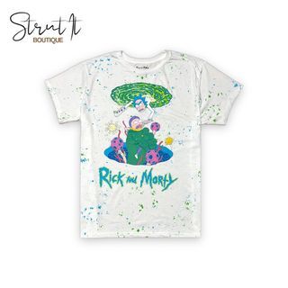 Rick and Morty Splatter White T-Shirt