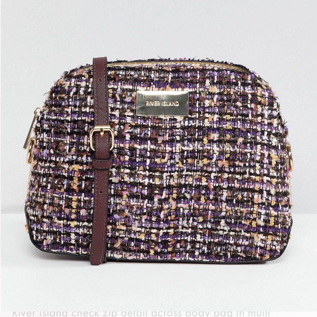 River island checked bag store