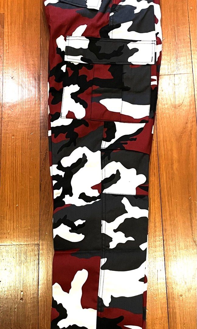 Red black and white camo pants hot sale