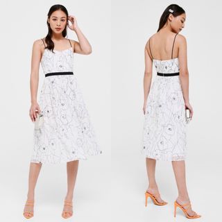 (S) Love Bonito LB Zoya Print Overlay Midi Dress