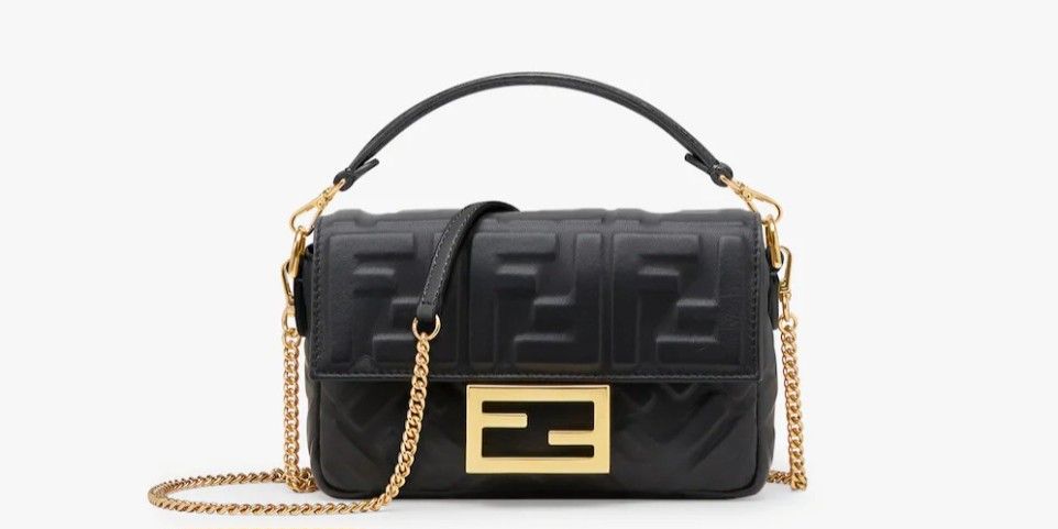 FENDI Vitello Liberty Bi-Color FF 1974 Embossed Small Kan U Shoulder Bag  Maya Black | FASHIONPHILE | Bags, Shoulder bag, Handbag outlet