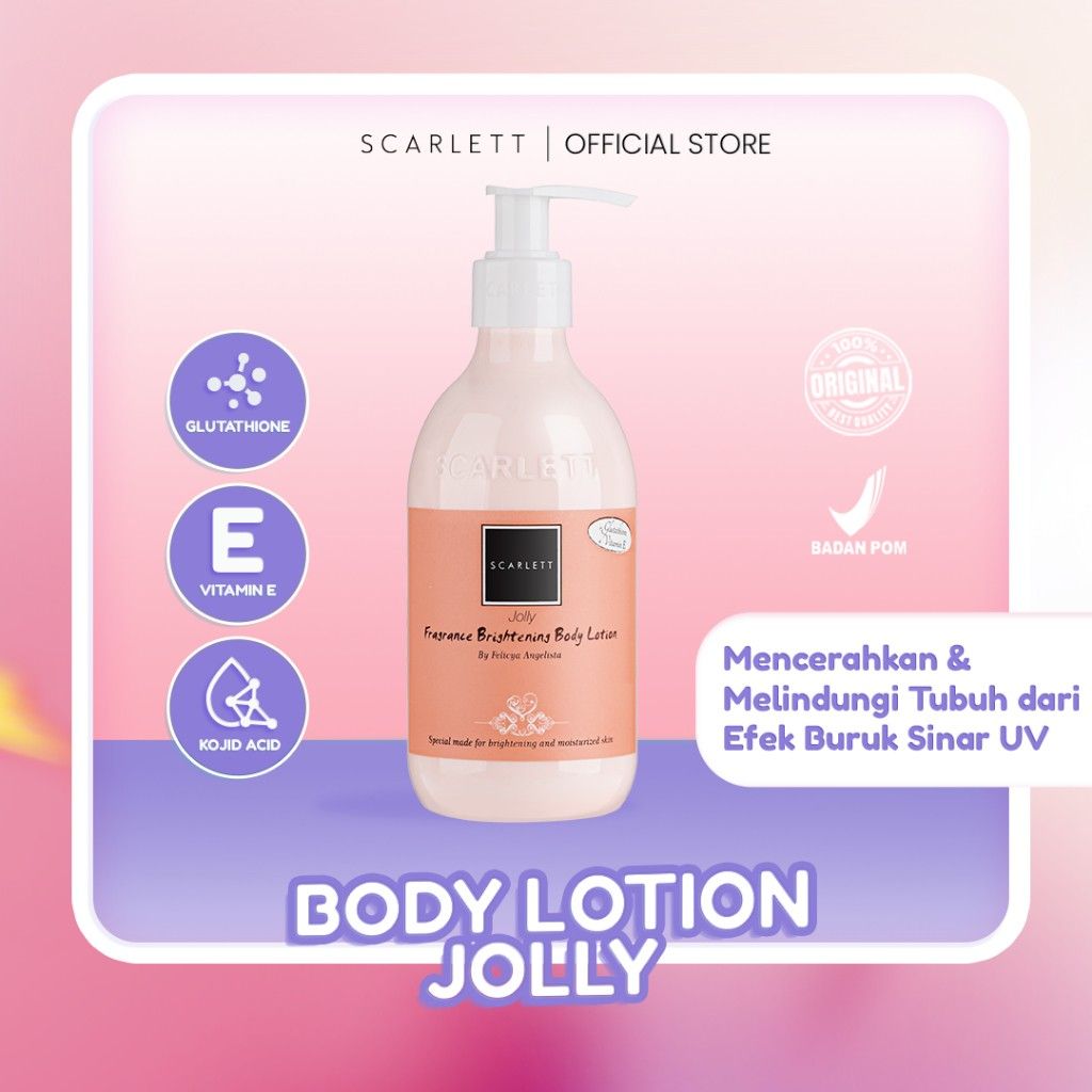Scarlett Whitening Body Lotion Jolly 300ml, Kesehatan & Kecantikan
