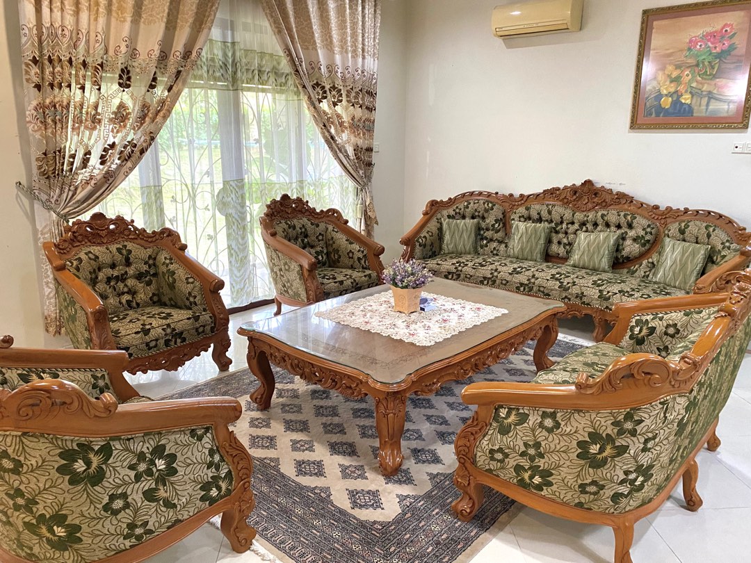 Set Kayu Jati Ruang Tamu, Furniture & Home Living, Furniture, Sofas on