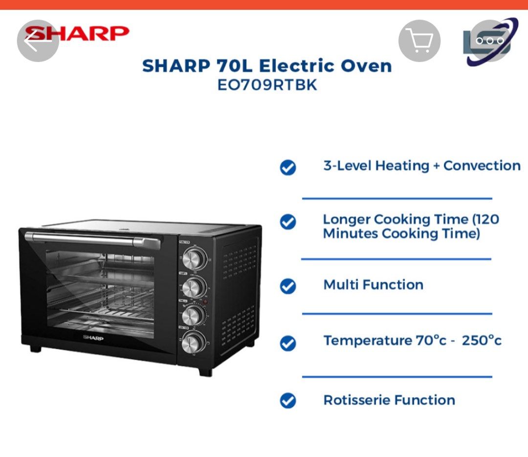 Sharp Electric Oven, TV & Home Appliances, Kitchen Appliances, Ovens