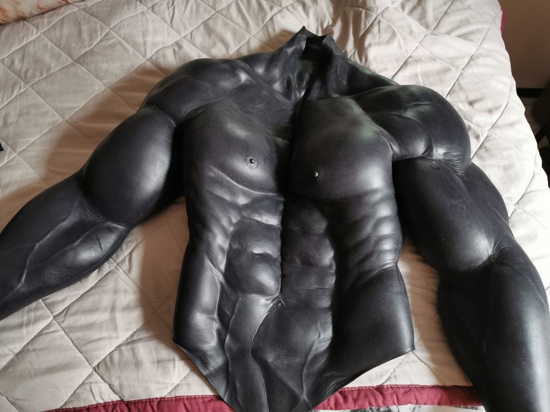 Silicone muscular body suit black, Hobbies & Toys, Toys & Games on