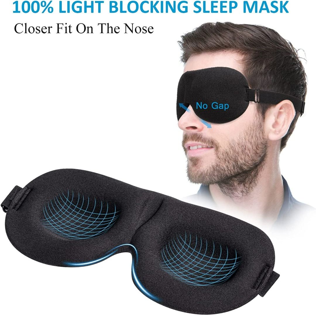 Sleeping Mask For Men And Women, 3d Side Sleeping Eye Mask, 100% Silk  Blackout Eye Mask Sleeping With Adjustable Strap Yoga Trav