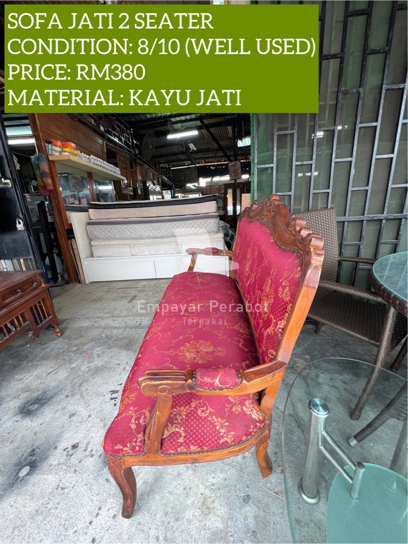 SOFA JATI 2 SEATER, Furniture & Home Living, Furniture, Sofas on Carousell