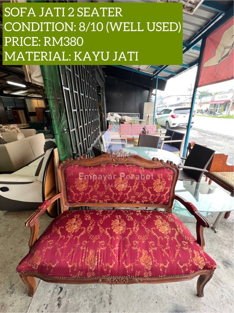 SOFA JATI 2 SEATER, Furniture & Home Living, Furniture, Sofas on Carousell