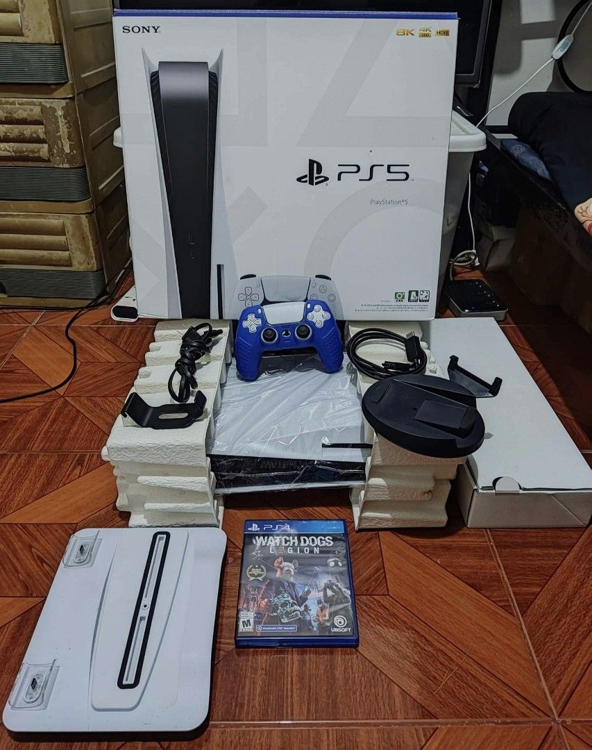 SONY PLAYSTATION 5 (PS5) DISC UNIT (Category: PlayStation) located in Manila. Submitted by electronicsatbphub (Listing ID 1213107530, Image 1). Description: Gaming Console 🎮 SONY PLAYSTATION 5 (PS5) DISC UNIT for ₱30,900 only😍 🔶1 Physical Game 🔸Watch Dogs: Legion Inclusion 🔸PS5 Disc Version 825GB Unit 🔸1 Dual Sense Wireless Controller 🔸Stand 🔸Multifuctional Cooling Stand 🔸Protective Cover DS5 Silicone Case 🔸Hang Clip Controller 🔸High S