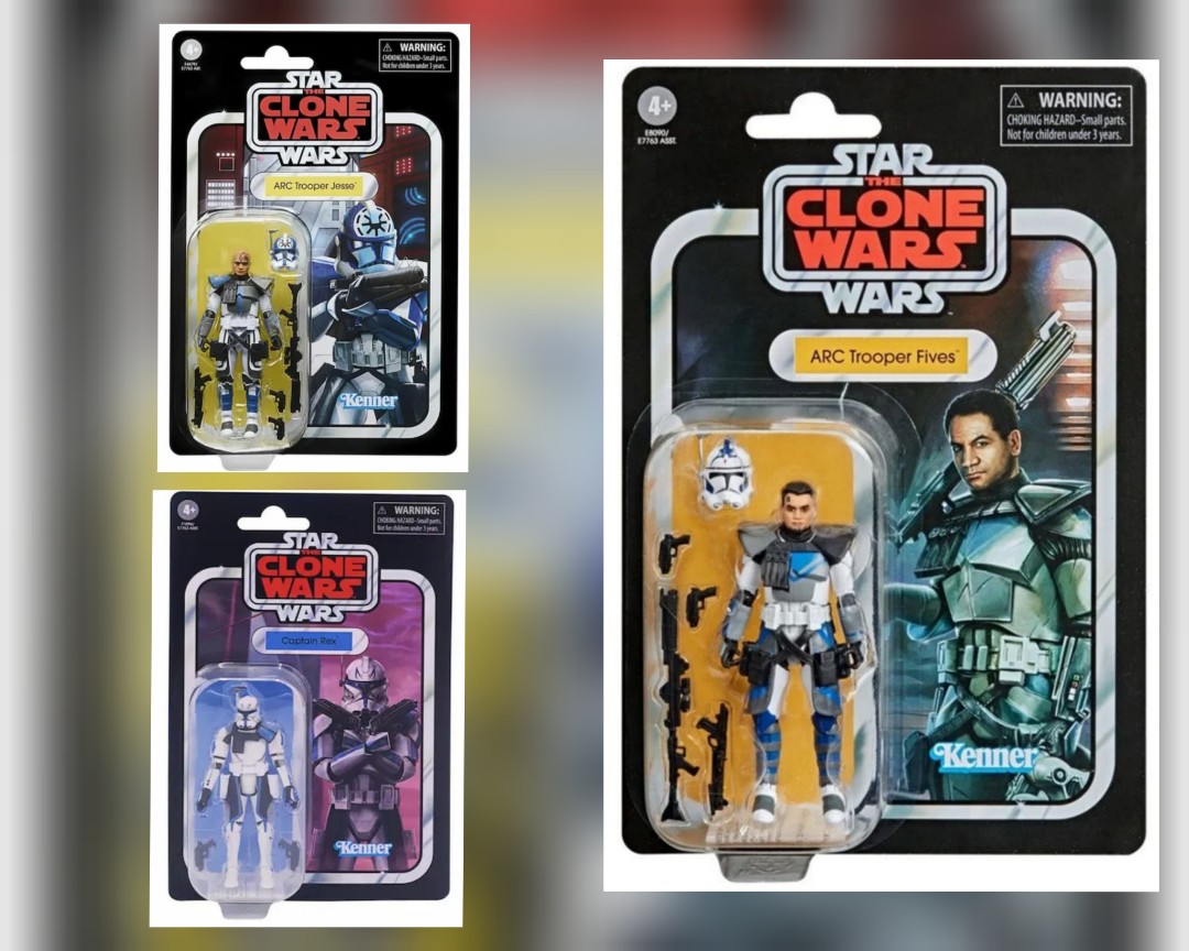 Star Wars Vintage Collection Fives Jesse ARC Troopers Captain Rex Clone ...