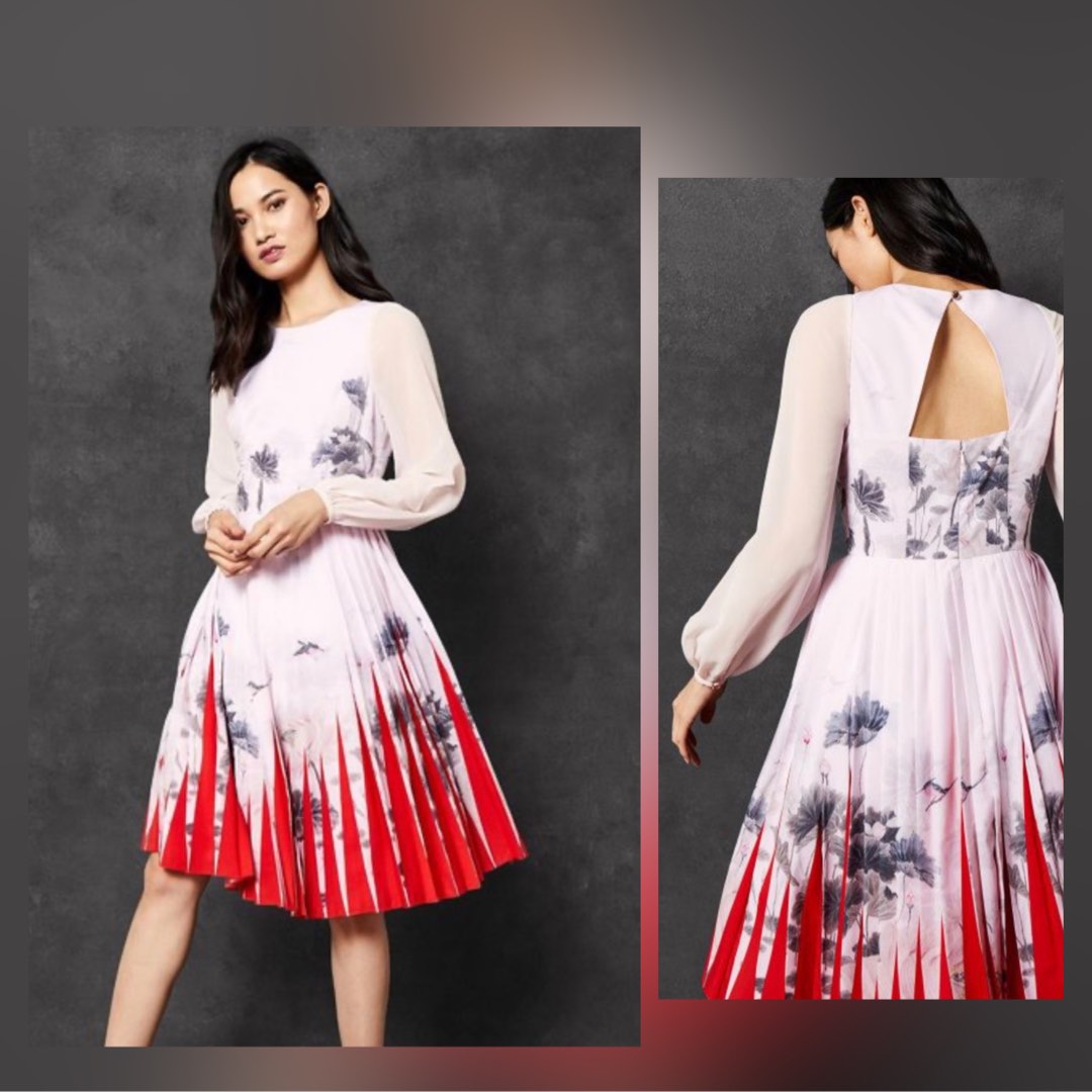Ted baker prticha lake of dreams pleated dress on sale