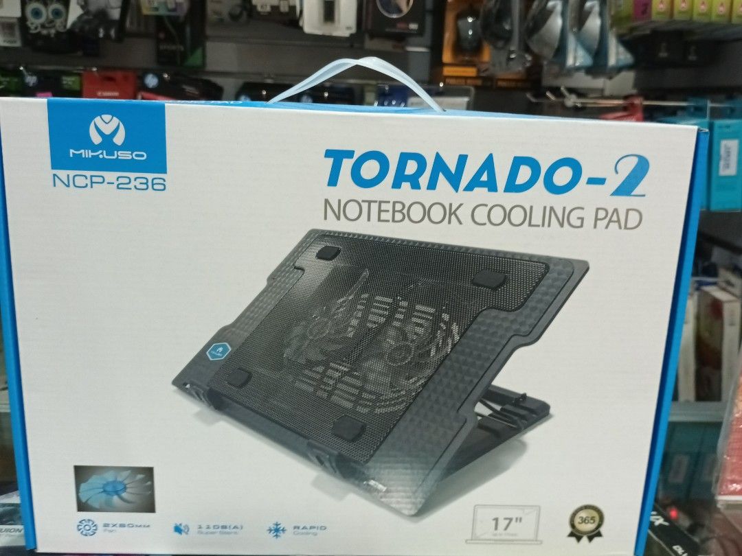Tornado 2 laptop cooling pad (Category: Other Accessories) located in Quezon City. Submitted by cncarousel (Listing ID 1213062696, Image 1). Description: fits up to 17".
