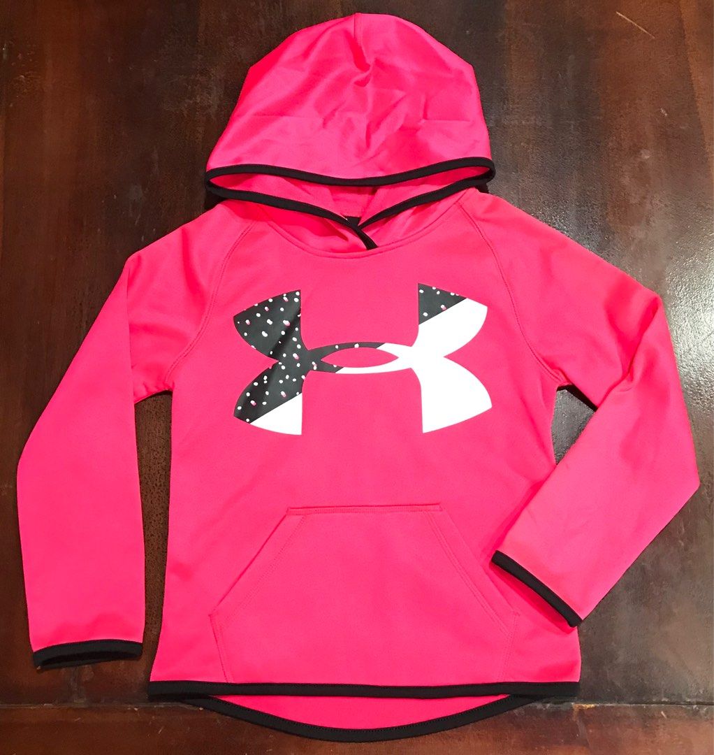 Under armour online hoodie pink kids