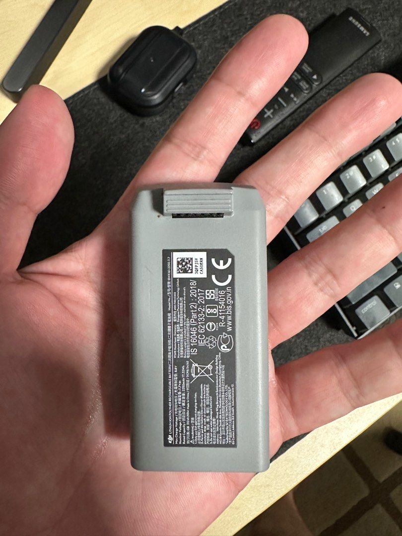 Used DJI Mini 2 Battery + free 3 slot lipo bag, Mobile Phones & Gadgets