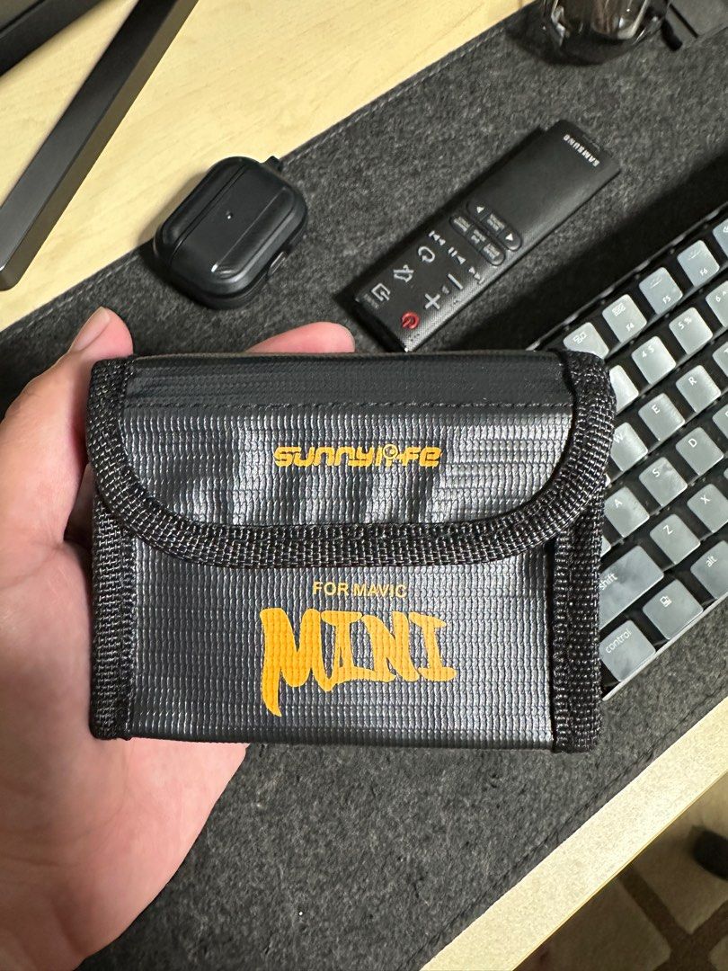 Used DJI Mini 2 Battery + free 3 slot lipo bag, Mobile Phones & Gadgets