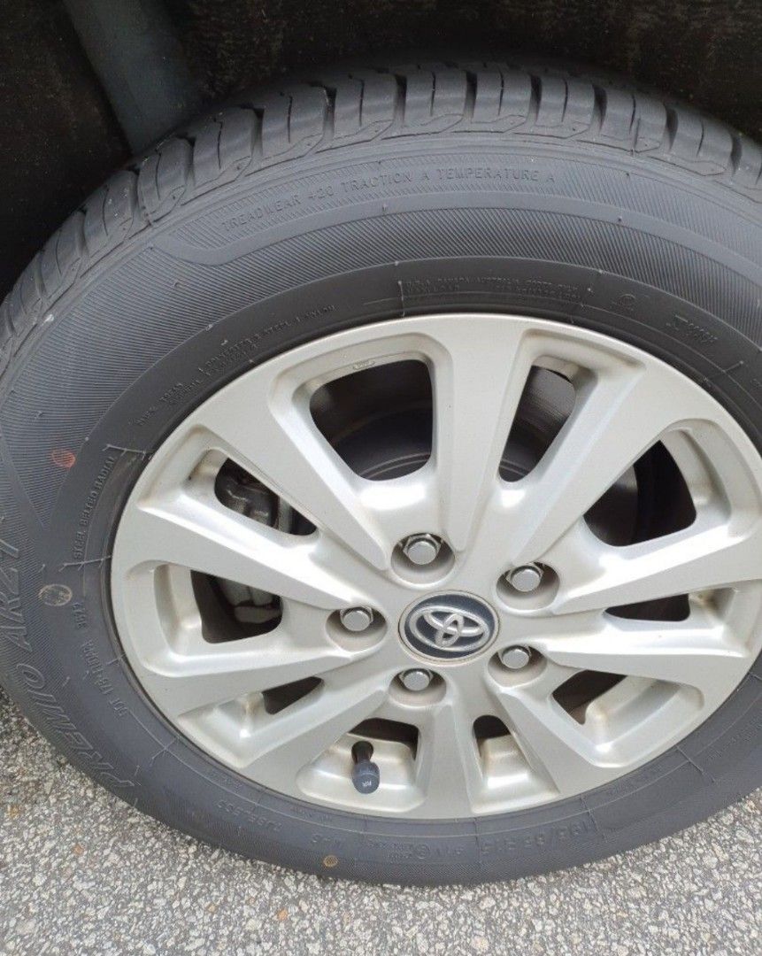 Used Original 15" toyota Enkei Rims + Tyres, Car Accessories, Tyres