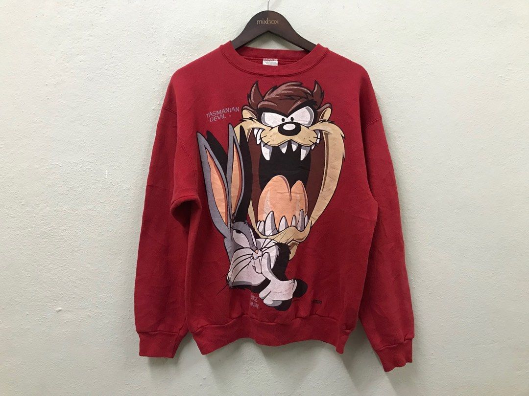 Vintage 90s Warner Bros Tasmanian Devil Bugs Bunny Sweatshirt, Men's ...
