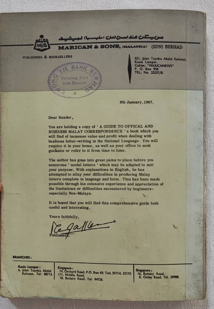 Vintage. A GUIDE TO MALAY CORRESPONDENCE, Hobbies & Toys, Books