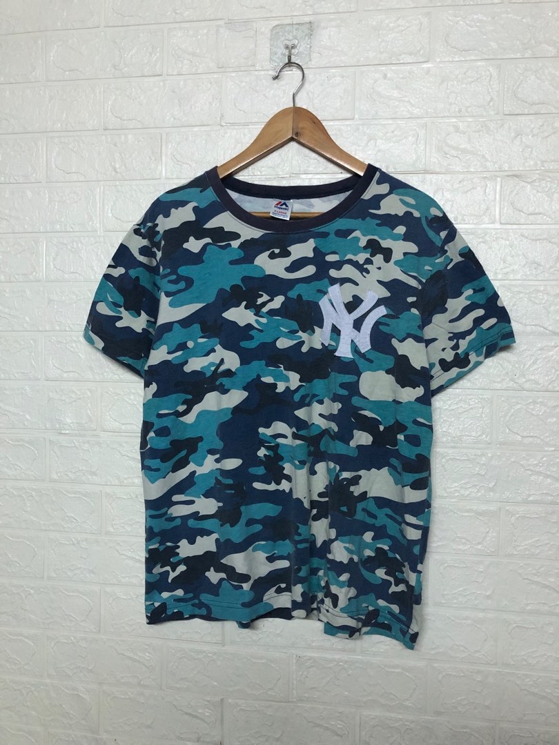 T-shirt Majestic LA Casual - Bleu - Taille L - Homme - Manches Courtes - Occasion
