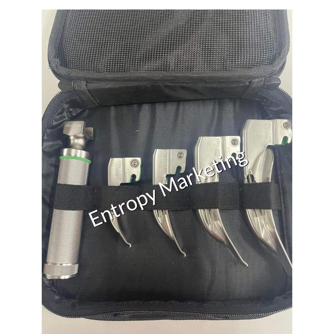 Welch Allyn LED Adult Laryngoscope with 4 blades, Health & Nutrition