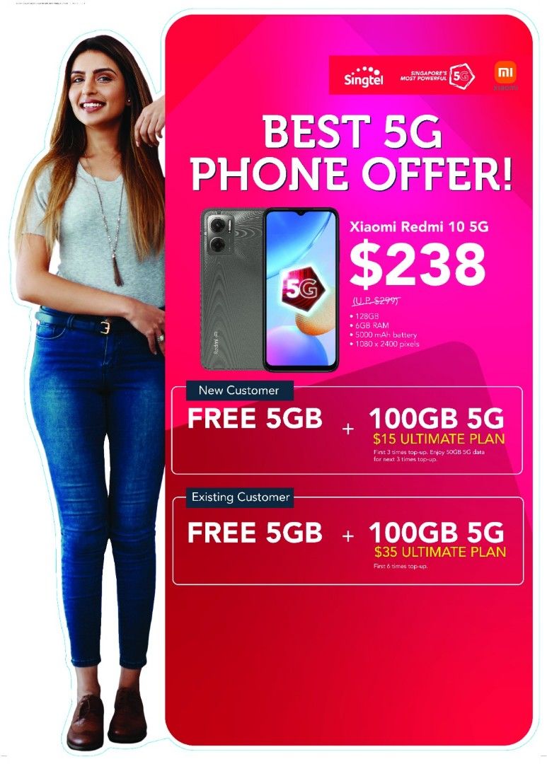 Xiaomi Redmi 10 5g 6128gb Singtel Prepaid Offer Mobile Phones And Gadgets Mobile Phones 9061