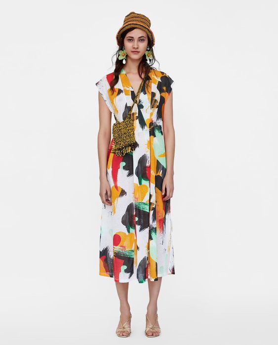 Abstract print deals dress zara
