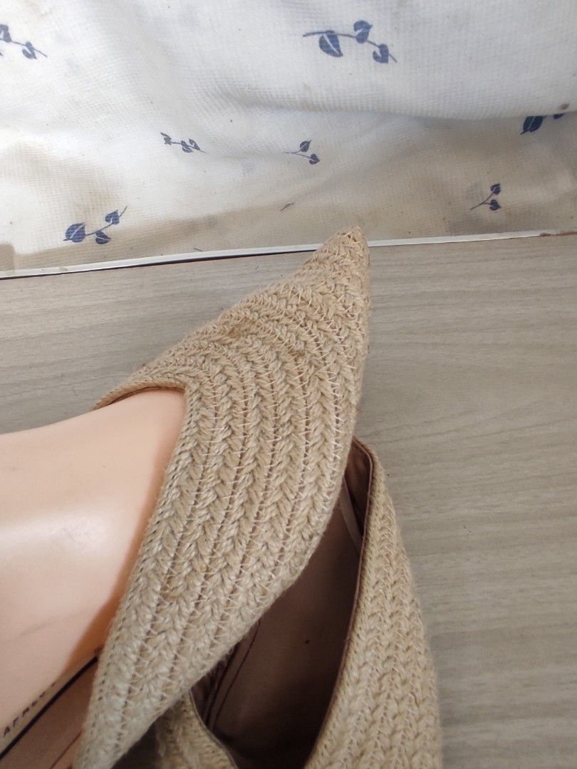 Zara flat mules raffia