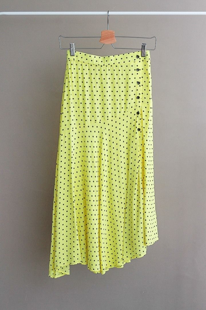 Zara Yellow Polka Dots Skirt