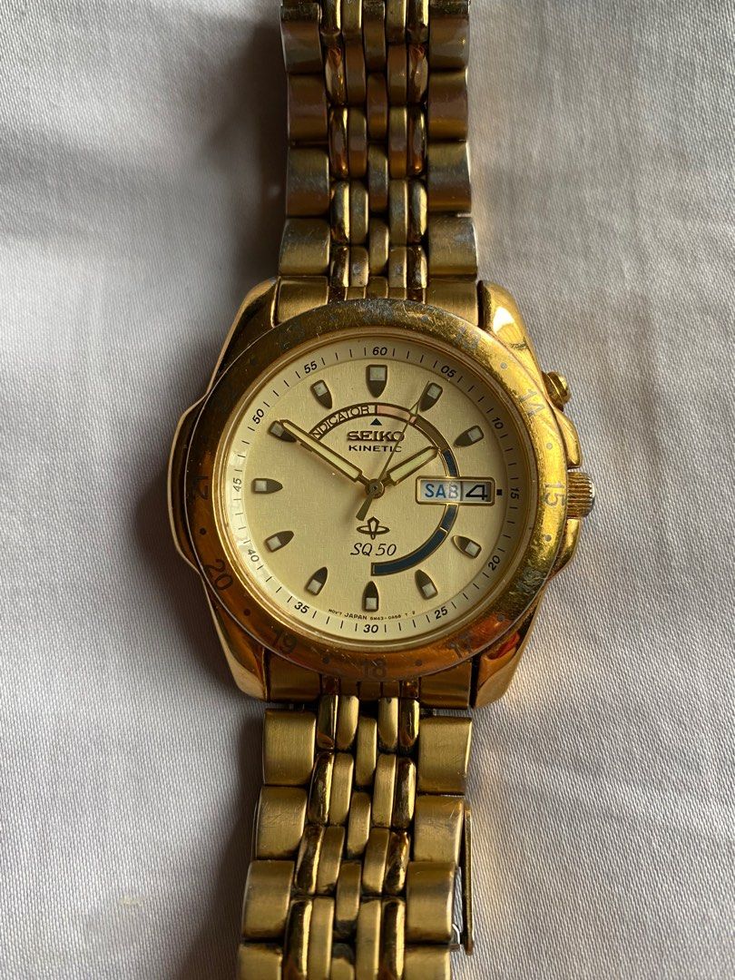 1996 Seiko Kinetic SQ50 5M43-0A29, Men's Fashion, Watches & Accessories,  Watches on Carousell
