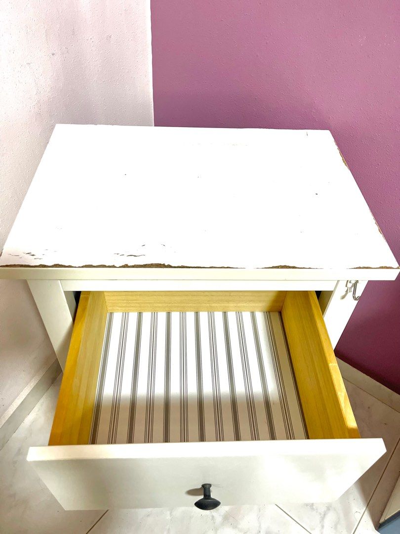 2Door Bedside Table (Sliding Drawers), Furniture & Home Living