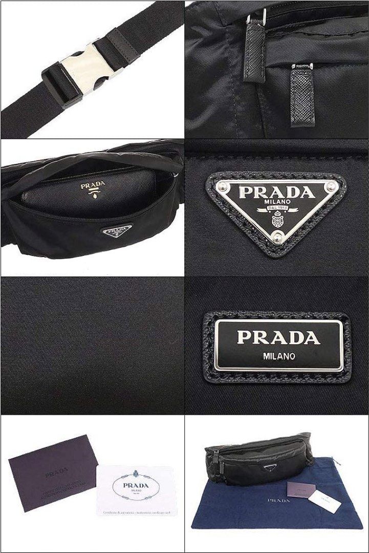 Prada Marsupio Tessuto Re-Nylon Crossbody Belt Bag, Black, NEW