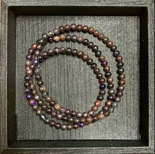 <🌀多圈小舒>💟特價送順豐~🎨🇿🇦4.3㎜(05)天然南非舒俱來老料蘇紀石圓珠三圈手串手鏈(去除負能量改善身體機能)64246533280129110