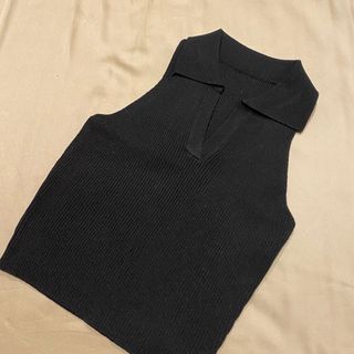 yboutique 黑色削肩背心
