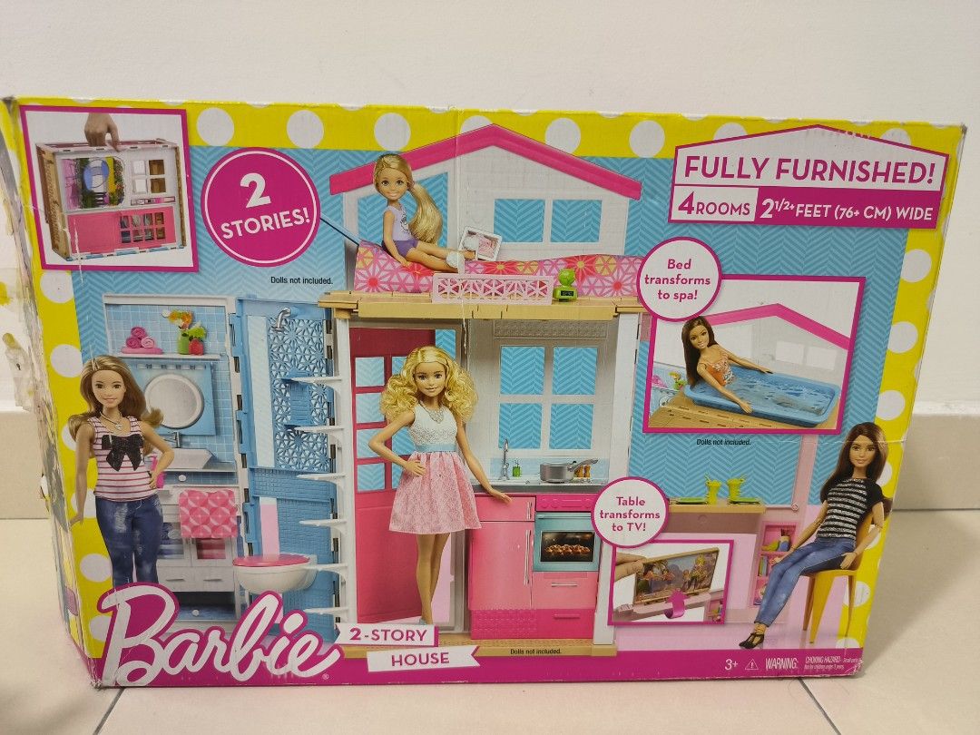 ✅New Mattel Barbie 3 Story Pink Furnished Doll Town house Dreamhouse  Townhouse✅✅