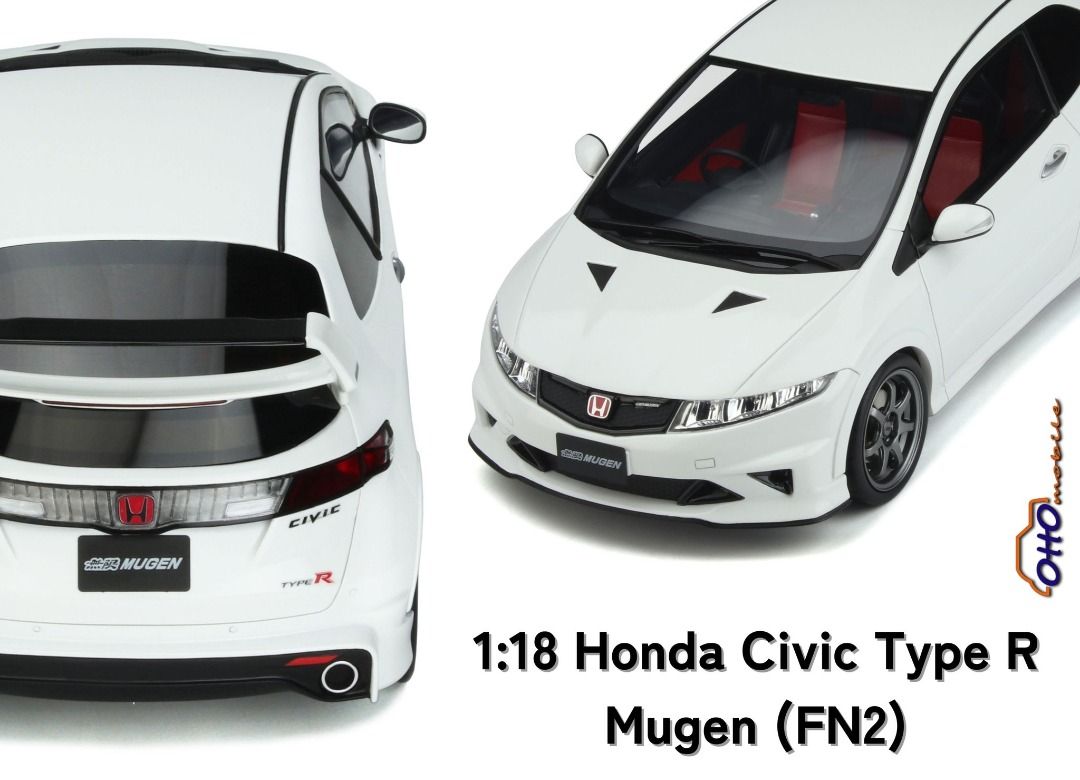 預購] OTTO 1/18 HONDA CIVIC FN2 TYPE R MUGEN WHITE 2010, 興趣及