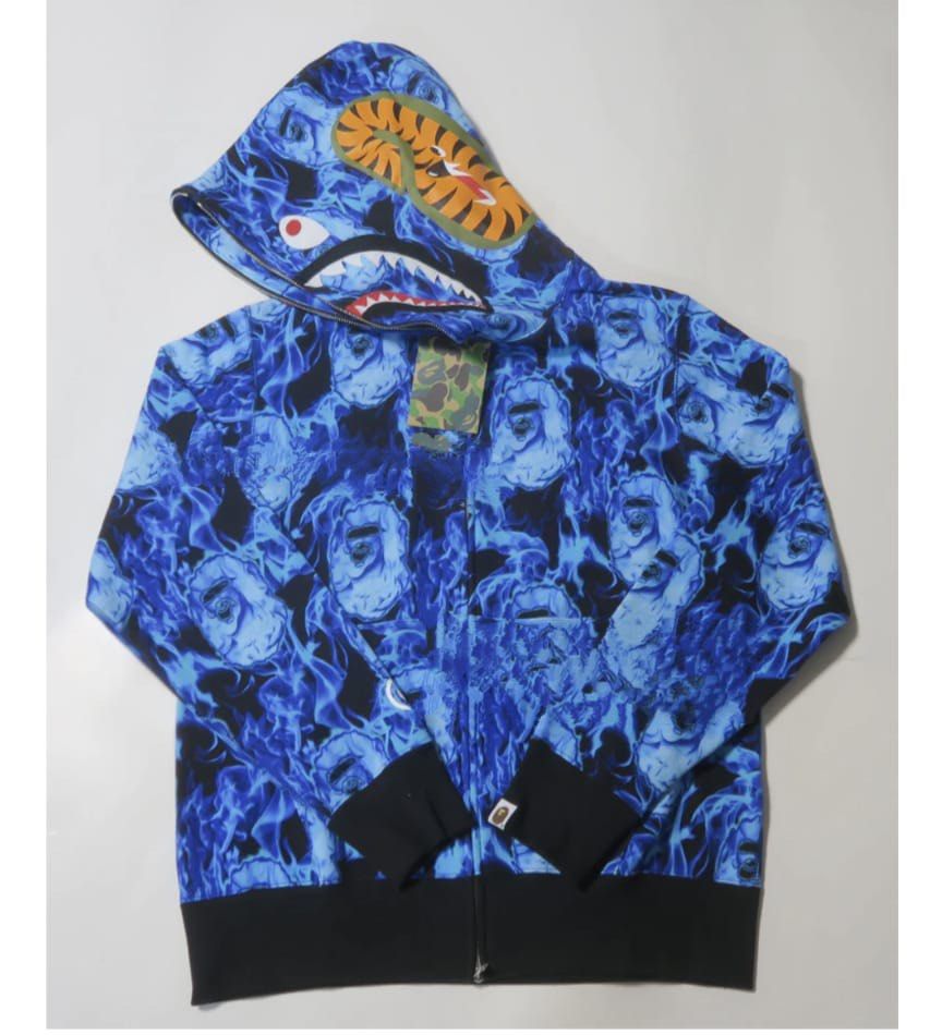 Bape flame hoodie discount