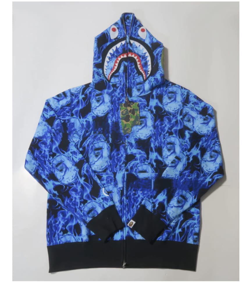 Bape on sale flame hoodie