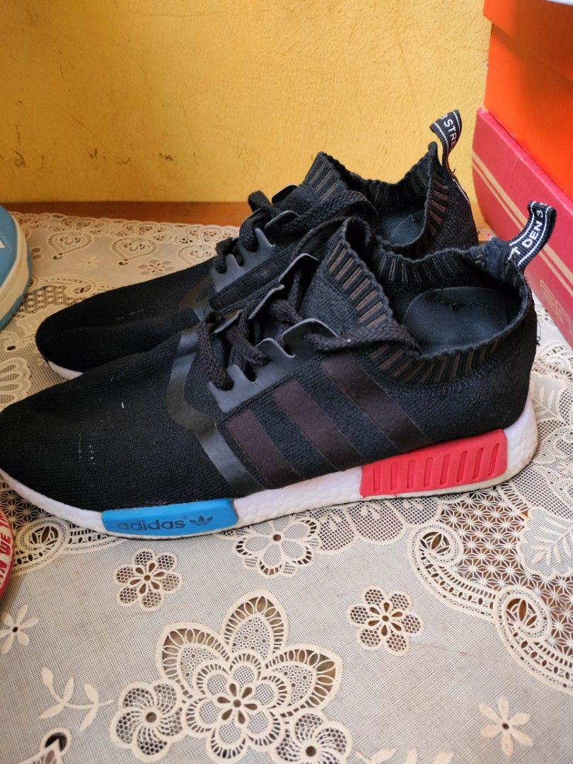 Adidas NMD R1 Trainer in Black with Red n Blue size 43-45 bisa pakai,  Fesyen Pria, Sepatu , Sneakers di Carousell