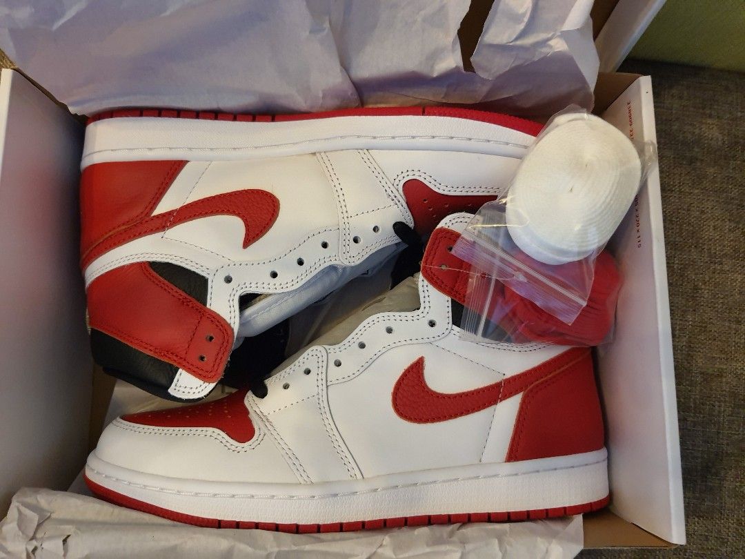 Jordan retro 1 high red black white clearance
