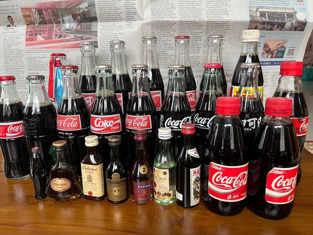 Ancient Coca Cola and Alcohol Glass Bottles, Hobbies & Toys