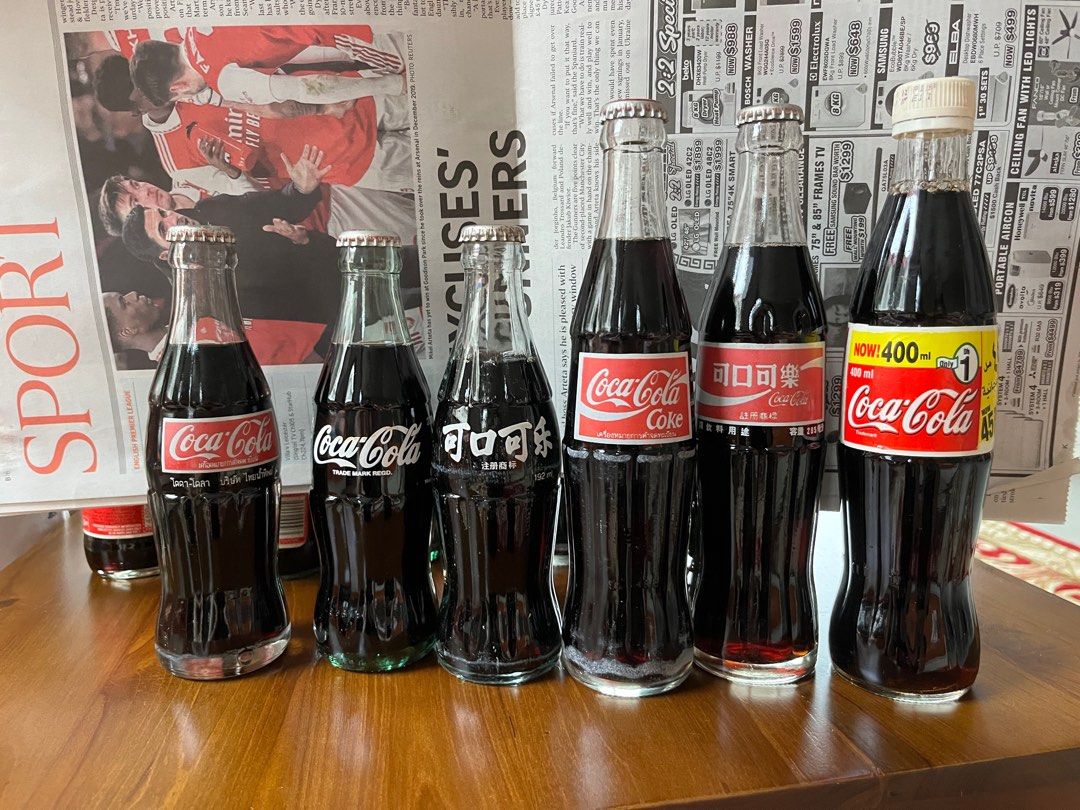 Ancient Coca Cola and Alcohol Glass Bottles, Hobbies & Toys