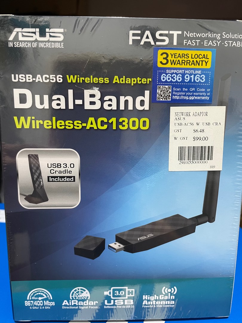 ASUS Wireless Adapter AC1300, Computers & Tech, Parts & Accessories, Networking on Carousell