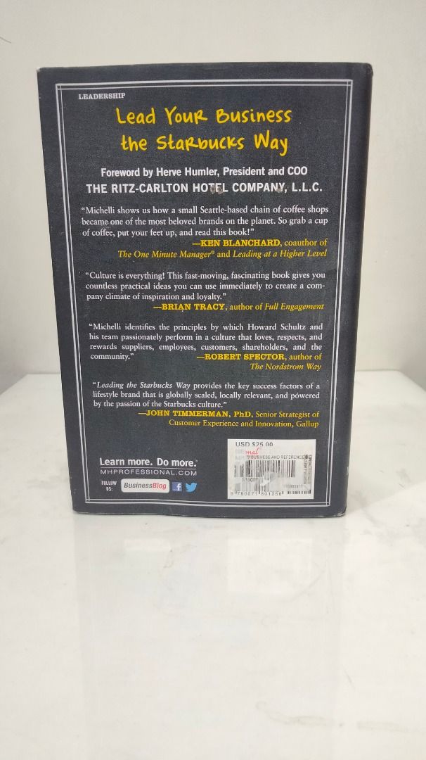 AUTHENTIC HARDCOVER | Leading the Starbucks Way (Category: Storybooks) located in Mandaluyong City. Submitted by the.authentic (Listing ID 1213313808, Image 3). Description: Preloved Book Authentic Trade Hardcover Condition: Like New SRP: Php. 850 Sold for: 629.00 only Issues/flaws/alterations: a) jacket linear discoloration.