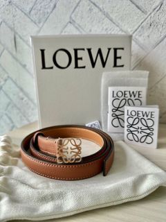 Authentic Loewe Anagram Belt Tan/Gold